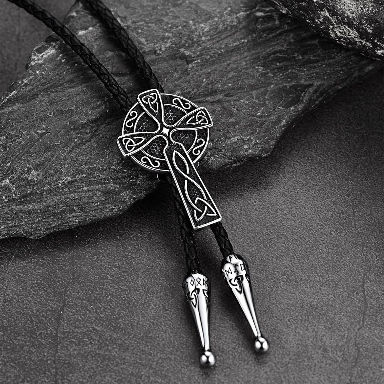 Irish Celtic Cross Knot Bolo Tie for