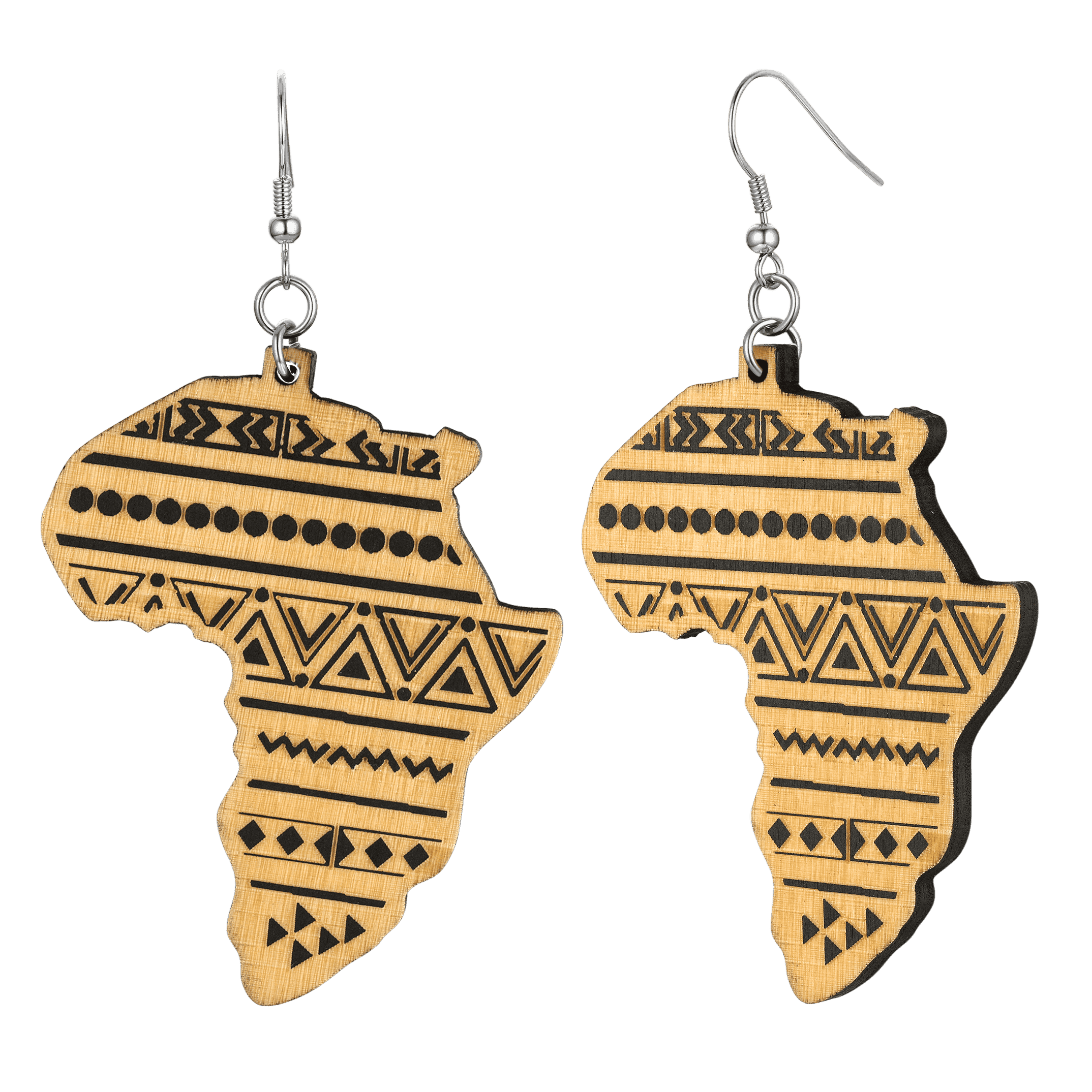 Faithheart African Map Drop Dangle Earrings for