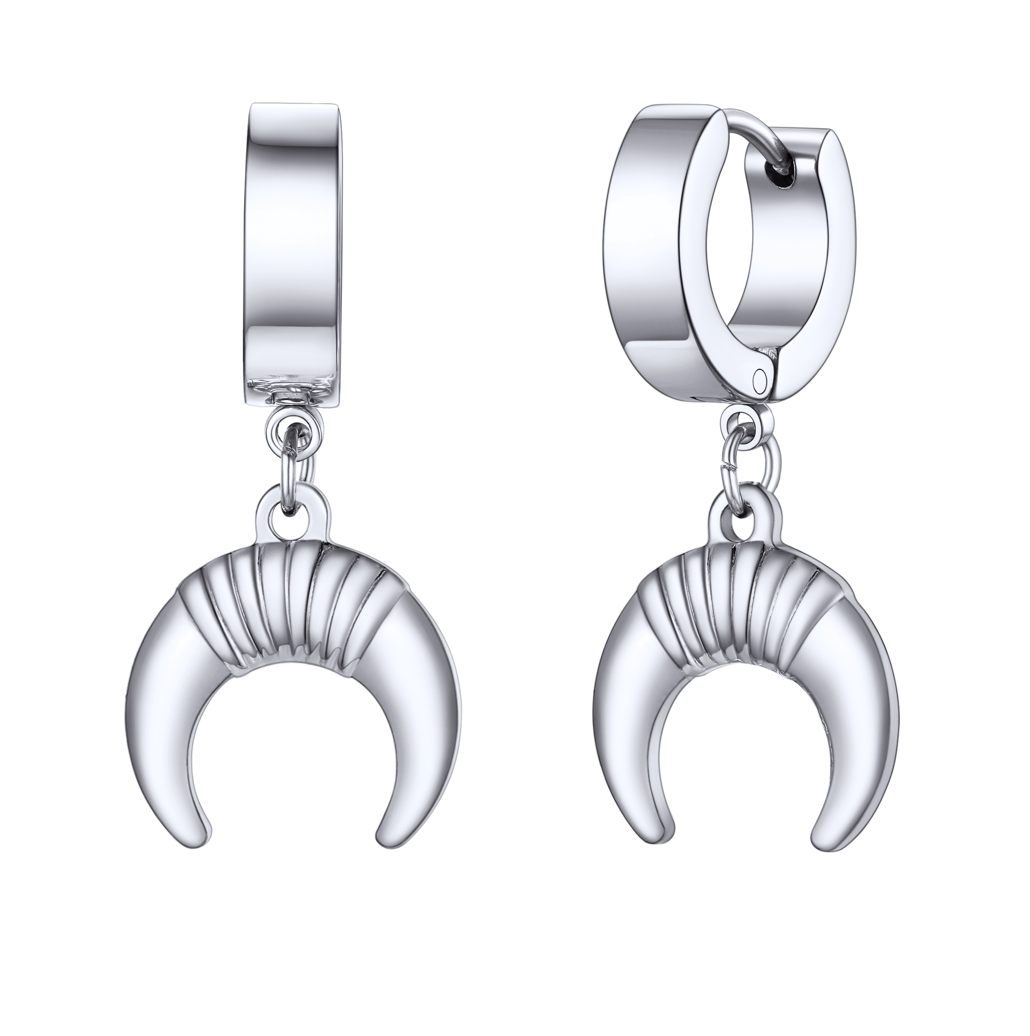 Flash Hoops Inverted Moon Earrings for