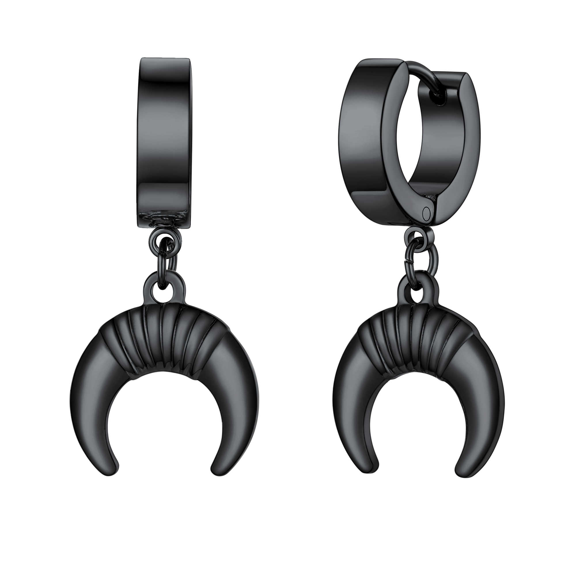 Flash Hoops Inverted Moon Earrings for