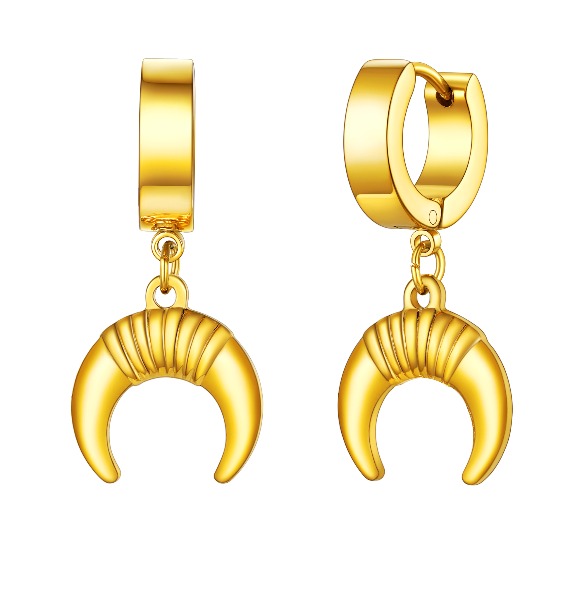 Flash Hoops Inverted Moon Earrings for