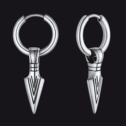 Viking Earrings for ��� Arrowhead Spear Gungnir Drop Hoop Earrings