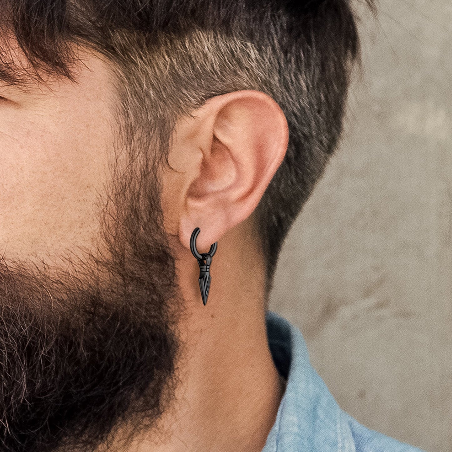 Viking Earrings for ��� Arrowhead Spear Gungnir Drop Hoop Earrings