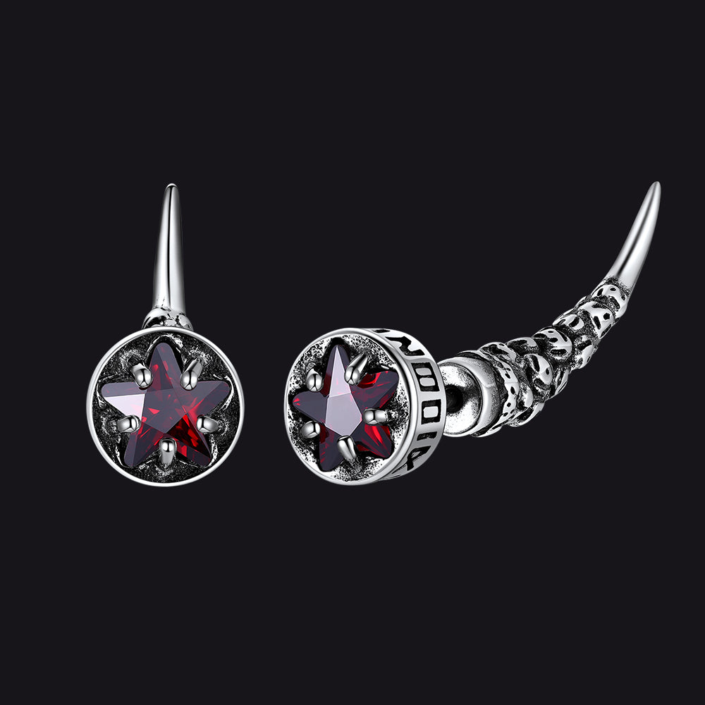 Viking Rune Fang Stud Earrings for ��� Nordic Star Cz Earrings
