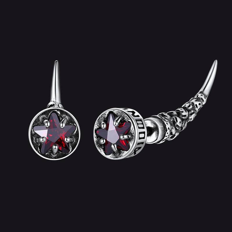 Viking Rune Fang Stud Earrings for ��� Nordic Star Cz Earrings