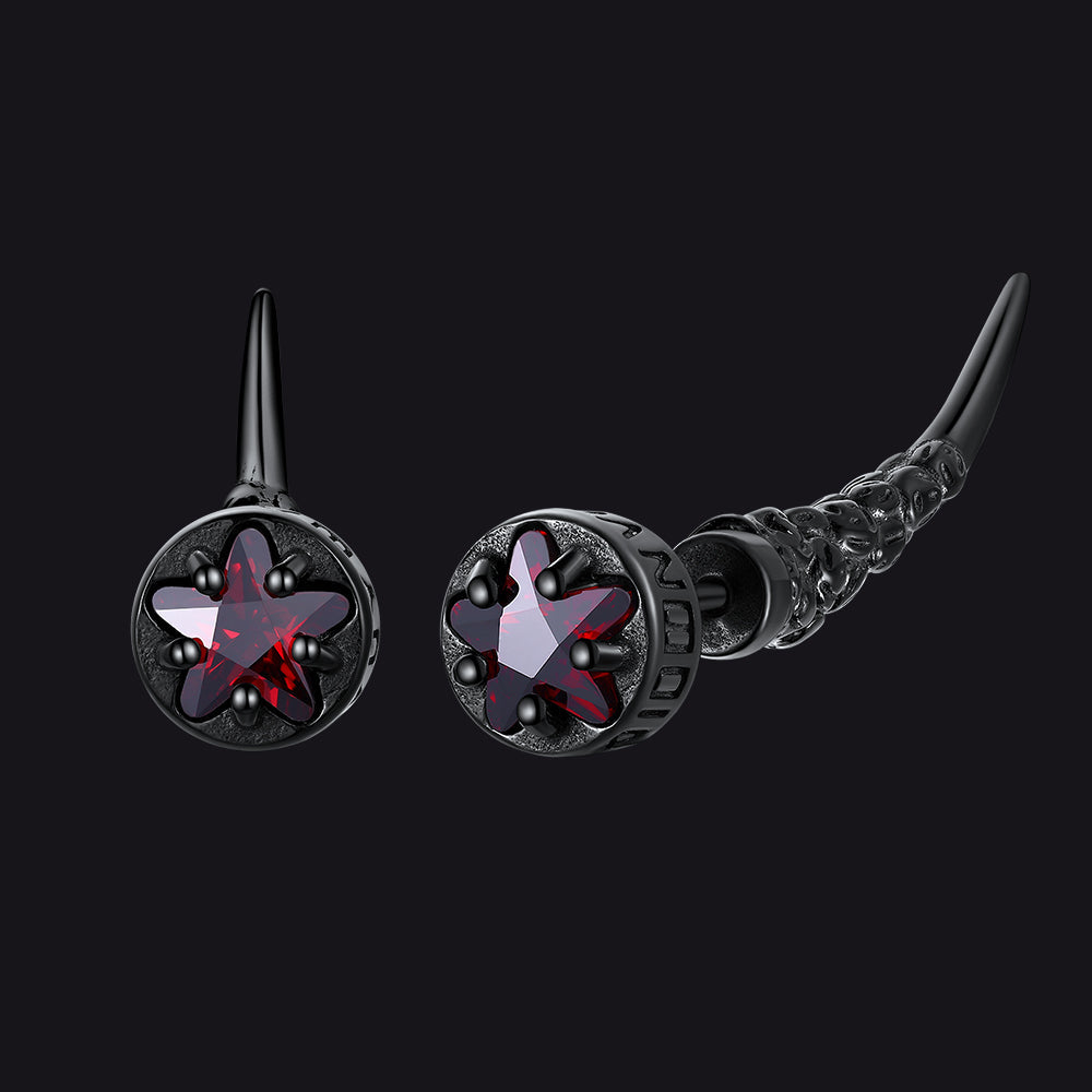 Viking Rune Fang Stud Earrings for ��� Nordic Star Cz Earrings