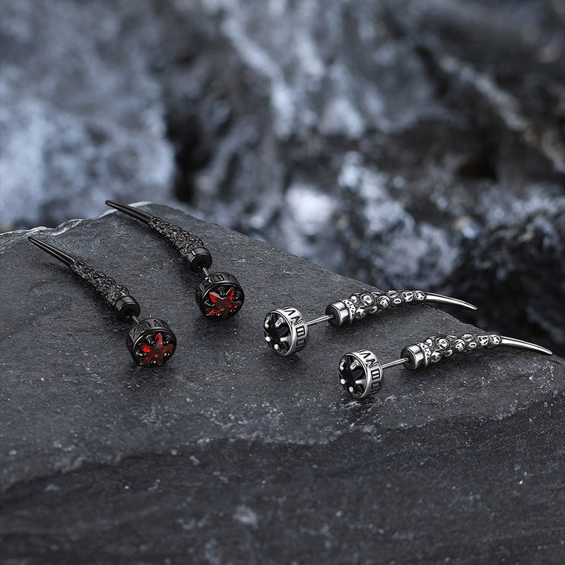 Viking Rune Fang Stud Earrings for ��� Nordic Star Cz Earrings