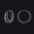 Simple Sterling Silver Thick Huggie Hoop Earrings for