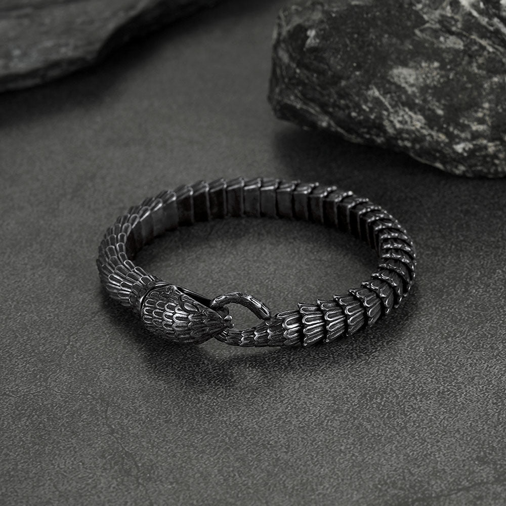 Viking Snake J��rmungandr Bracelet Stainless Steel Bangle Bracelet