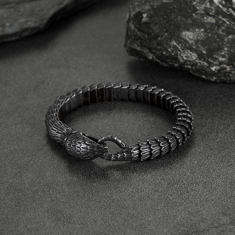 Viking Snake J��rmungandr Bracelet Stainless Steel Bangle Bracelet