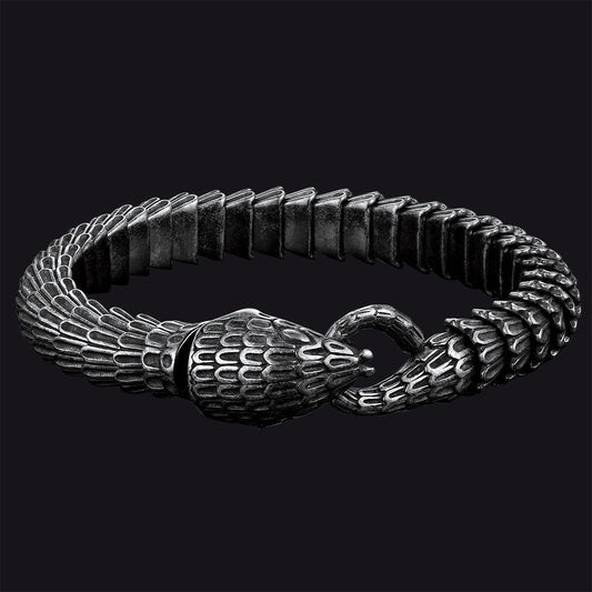 Viking Snake J��rmungandr Bracelet Stainless Steel Bangle Bracelet