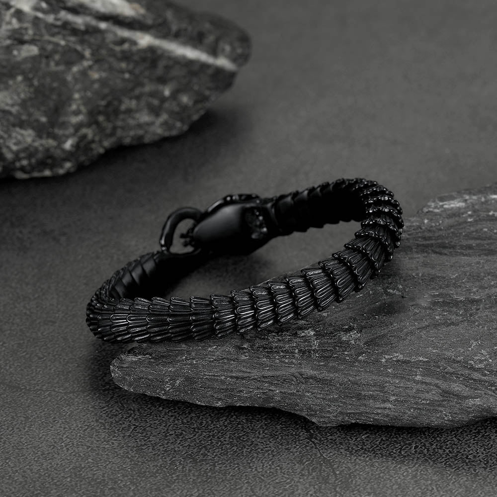 Viking Snake J��rmungandr Bracelet Stainless Steel Bangle Bracelet