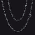 4mm Coffee Bean Necklace Metal Link Rope Cord for