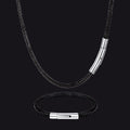 3mm Braided Leather Cord Chain Rope Necklace & Bracelet Set for