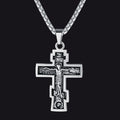 Christian Russian Orthodox Cross Pendant Necklace for