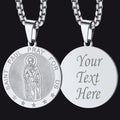 Faithheart St Paul Round Necklace Engraved Catholic Saints Medal Jewelry