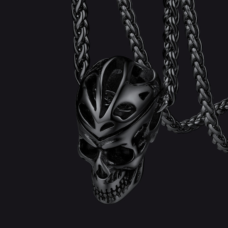 Flash Gothic Skull Necklace Pendant for