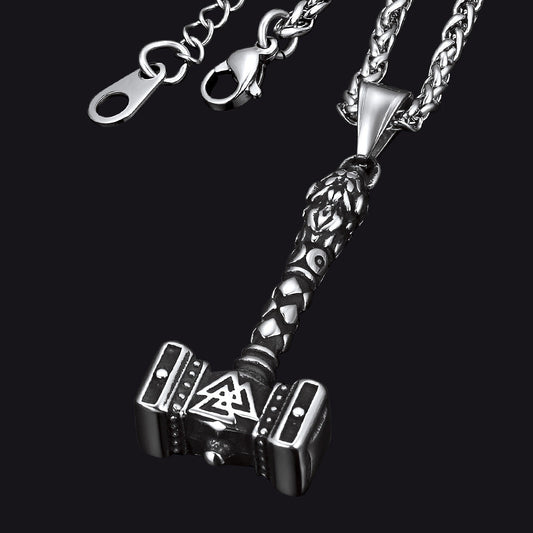Thor's Hammer Mjolnir Necklace Viking Charm for