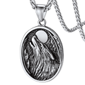 Norse Viking Wolf Pendant Necklace for