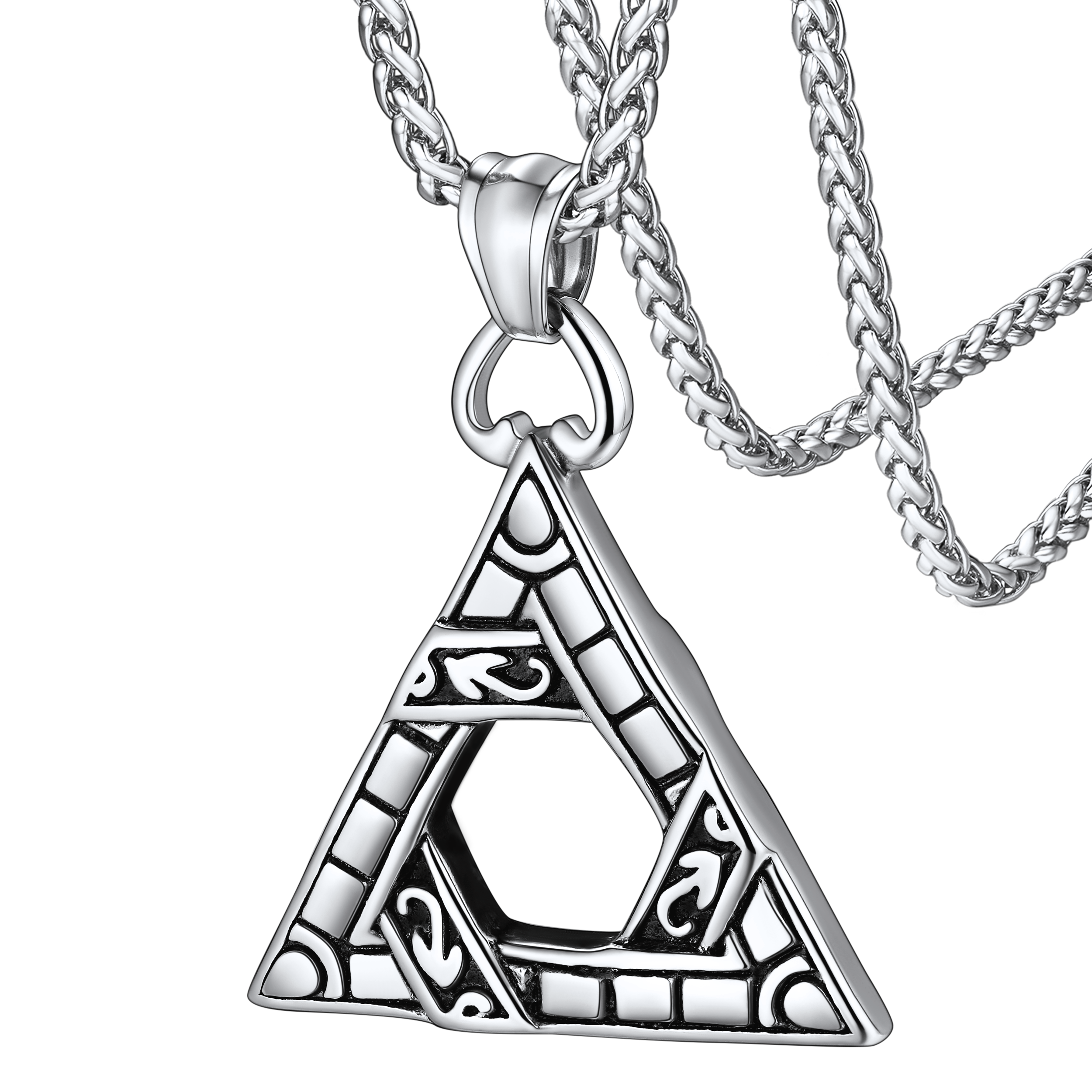 Flash Gothic Triangle Necklace Pendant Necklace for Man