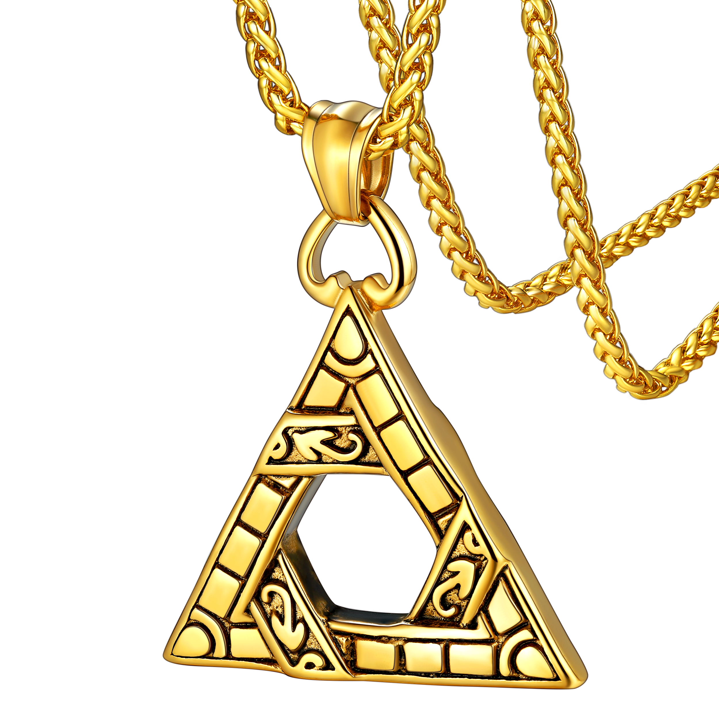 Flash Gothic Triangle Necklace Pendant Necklace for Man