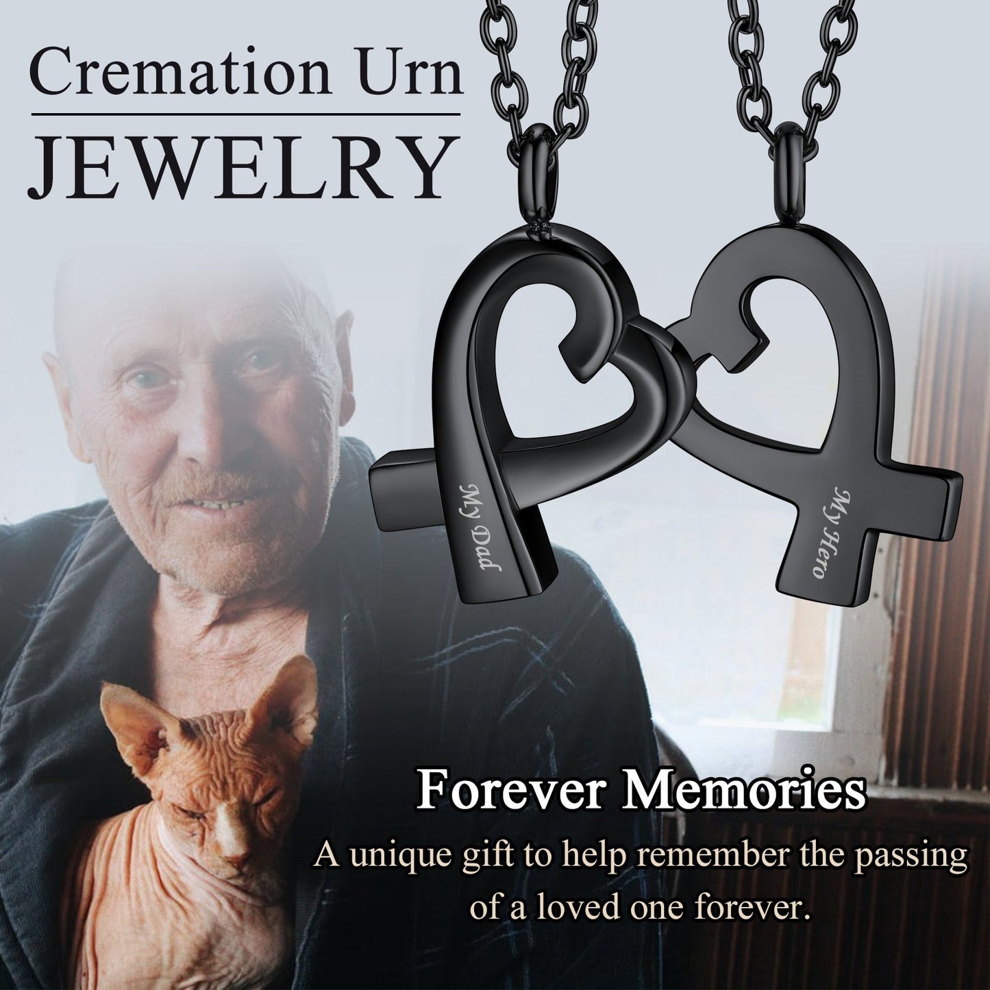 Custom Heart Urn Necklace Cremation Pendants for Ashes