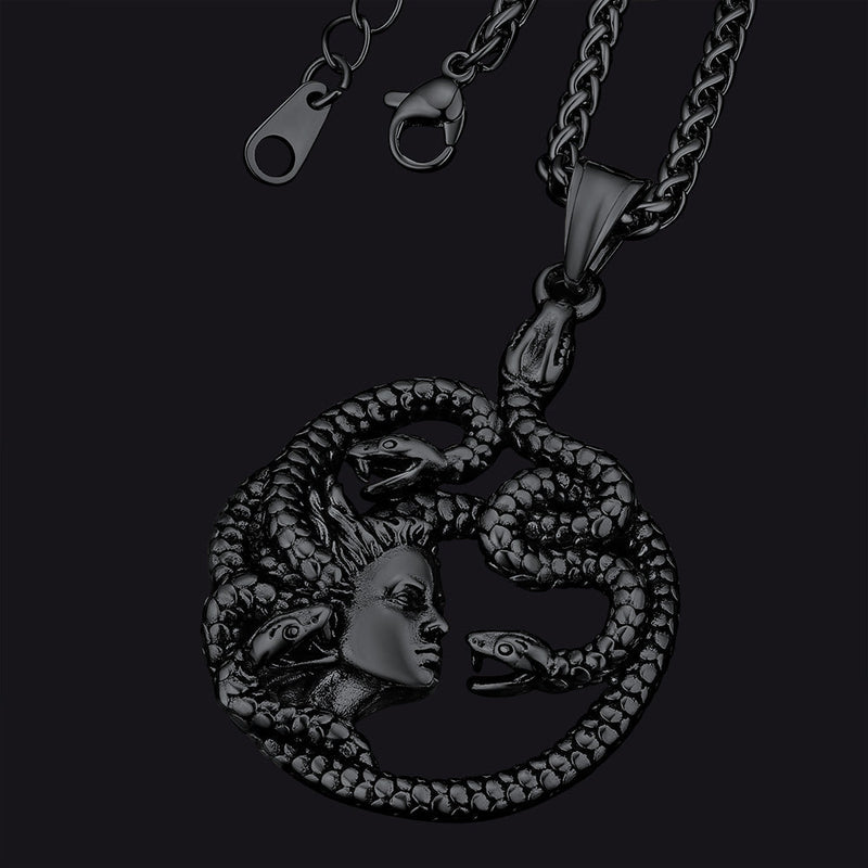 Mythology Medusa Gorgon Necklace Stainless Steel