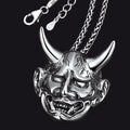 Faithheart Demon Hannya Mask Pendant Necklace for