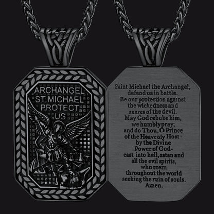 Oval Archangel Saint Michael Necklace Medal