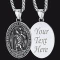 Catholic Engraved Saint Christopher Medal Necklace for