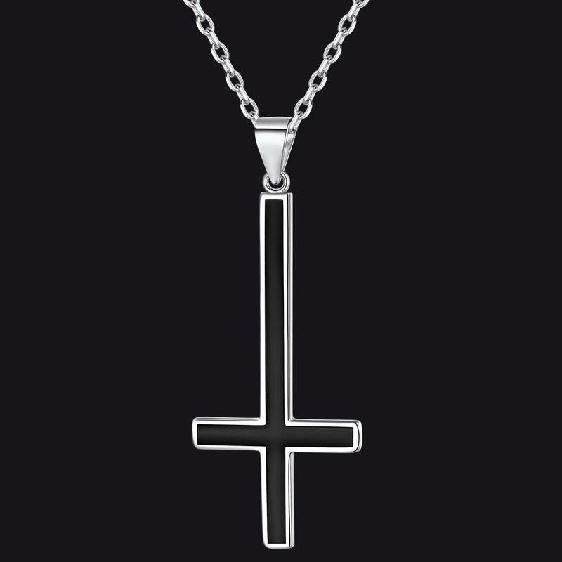 Sterling Silver Inverted Cross Necklace for