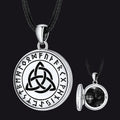 Custom Celtic Knot Photo Locket Necklace With Leather Chain for