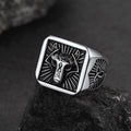 Norse Viking Wolf Signet Ring for