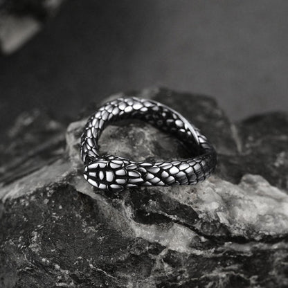 Stainless Steel Midi Snake Band Ring for