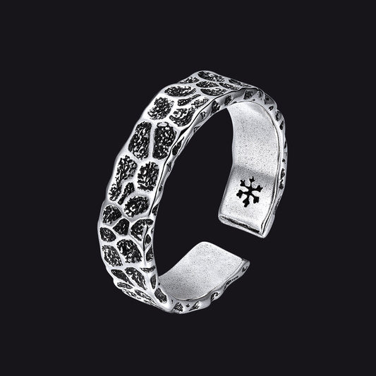 Retro Irregular Crack Finger Open Adjustable Ring for