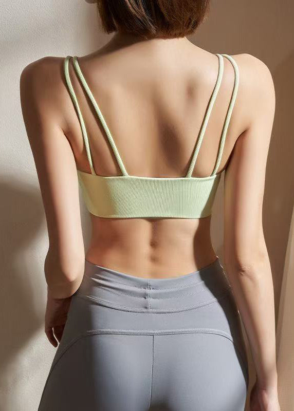 Green Side Open Crop Top Workout