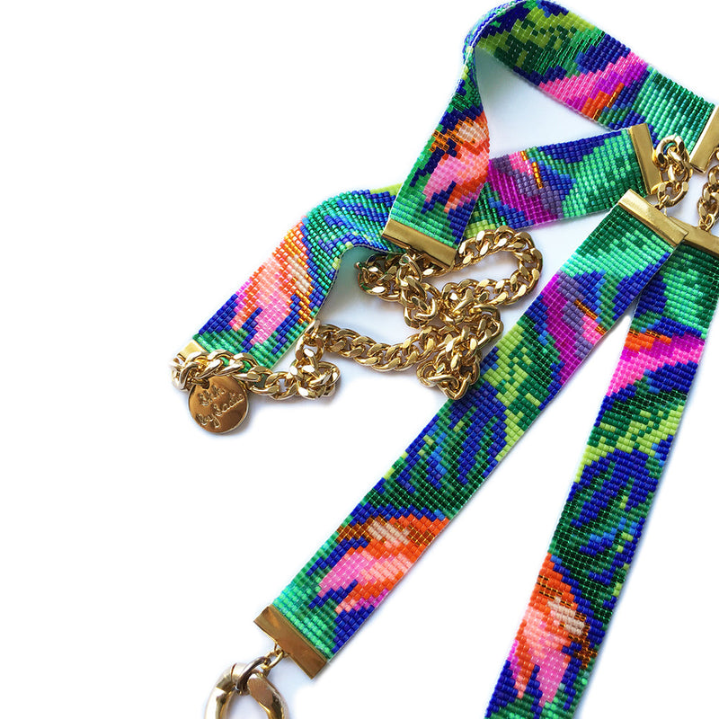 Jungle Print Beaded Necklace