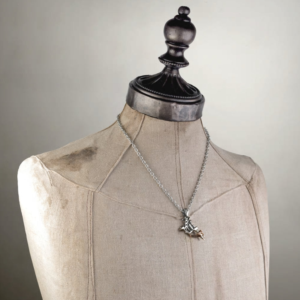 Tattoo Gun Pendant Necklace by Alchemy Gothic