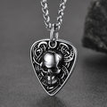 Punk Skull Guitar Pick Pendant Necklace for