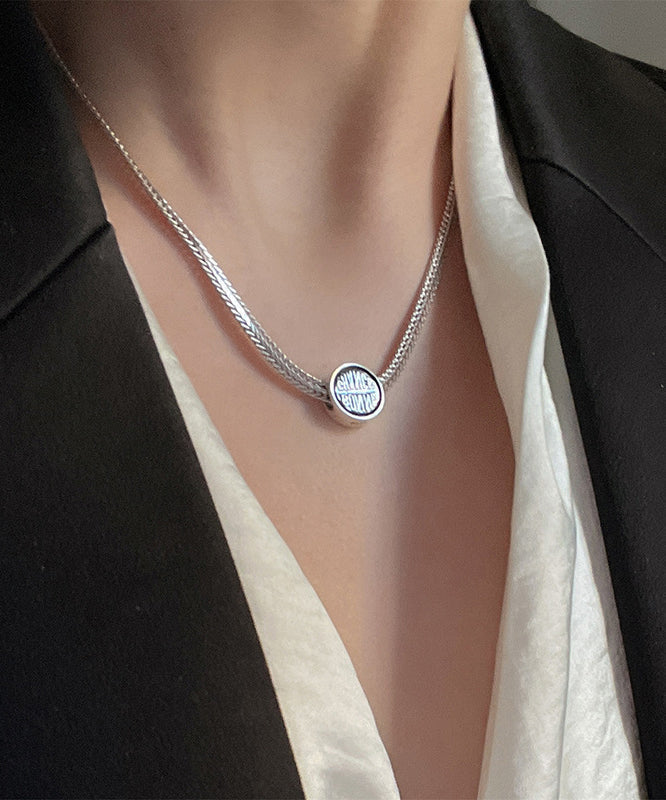 Unique Silk Sterling Silver Pendant Necklace Gh1040