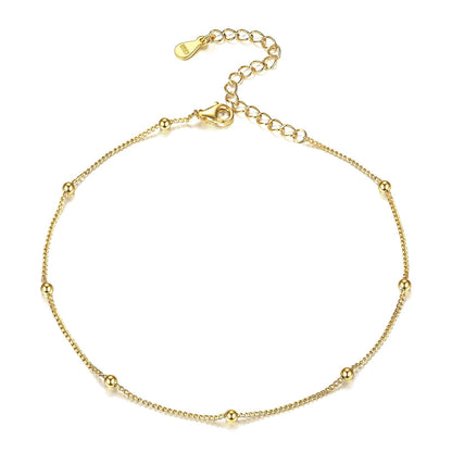 925 Sterling Silver Anklet With Beaded for