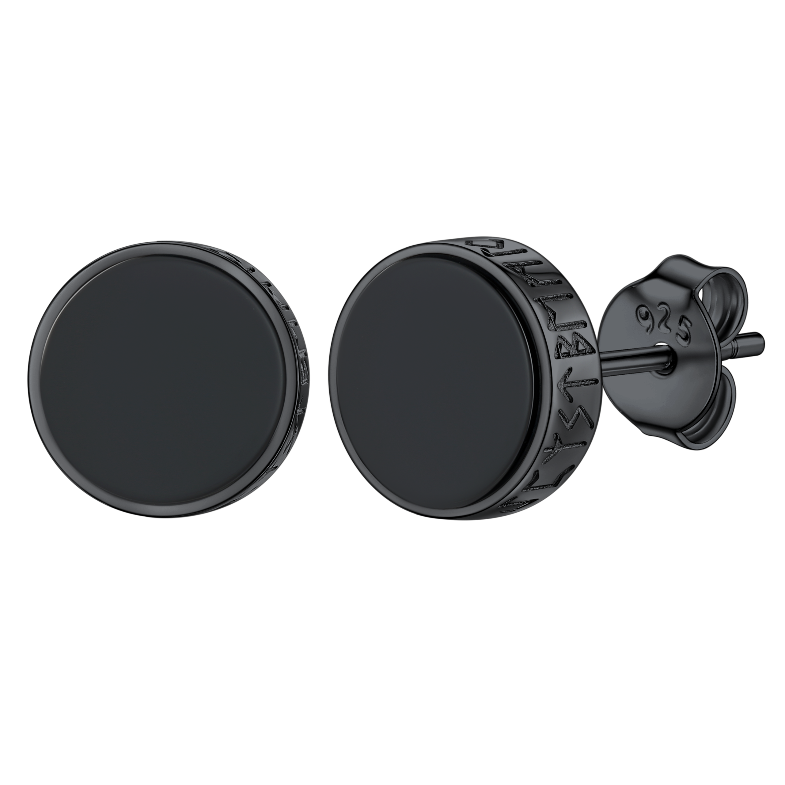 Black Onyx Diamond Stud Earrings for Sterling Silver