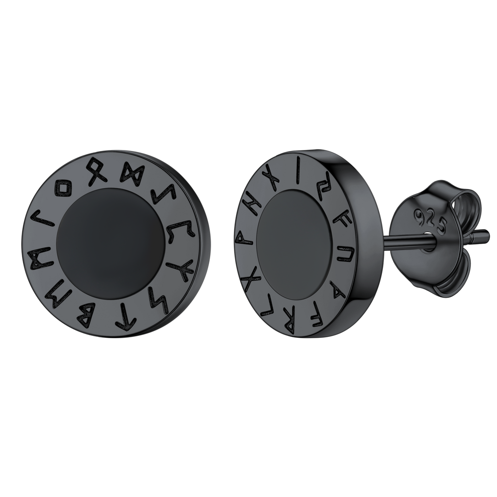 Black Onyx Diamond Stud Earrings for Sterling Silver