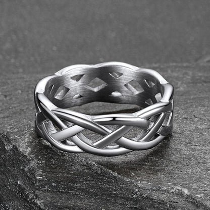Irish Celtic Knot Band Ring Stainless Steel for