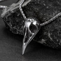 Raven Skull Necklace With Viking Compass for