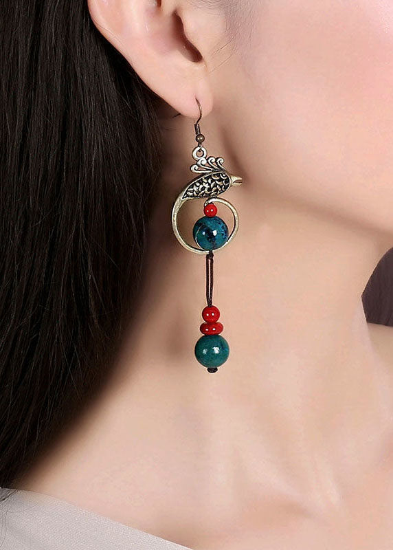 Bluebird Turquoise Original Design Copper Drop Earrings