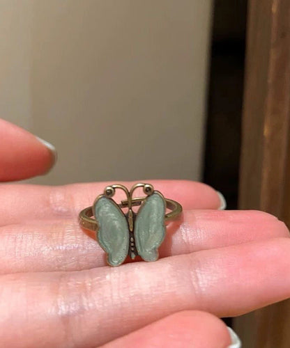 Butterfly Flower Metal Open Ring Set