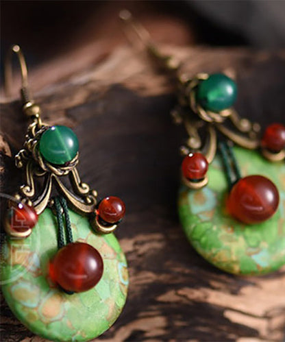 Chinese Style Turquoise Decorative Drop Earrings