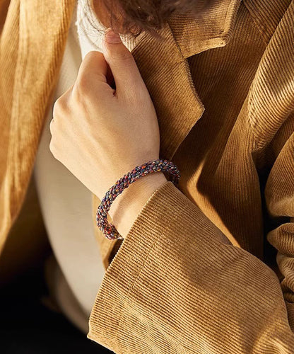 Cotton Thread Weaving Beads Charm Bracelet