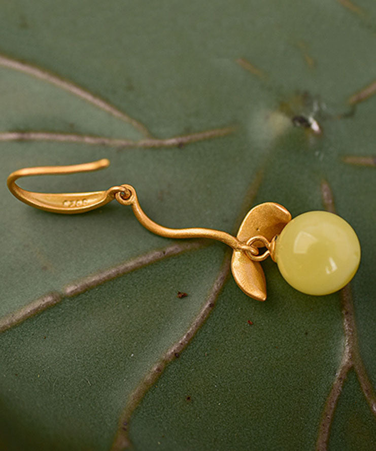 Gold Stelring Silver Overgild Beeswax Drop Earrings